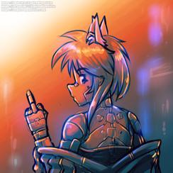Daily Warmup Sketches 68: Cyberpunk Catgirl