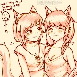 Daily Warmup Sketches 62: Gay Catgirls